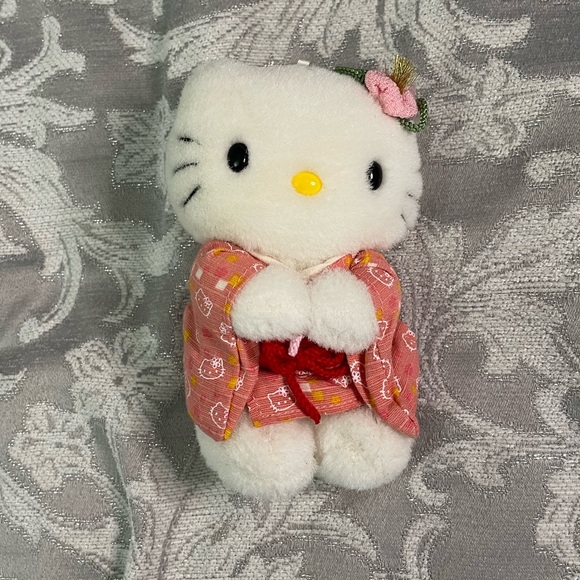Hello Kitty Other - Rare Hello Kitty Japanese Pink Kimono Standing Plush Doll Sanrio 2002